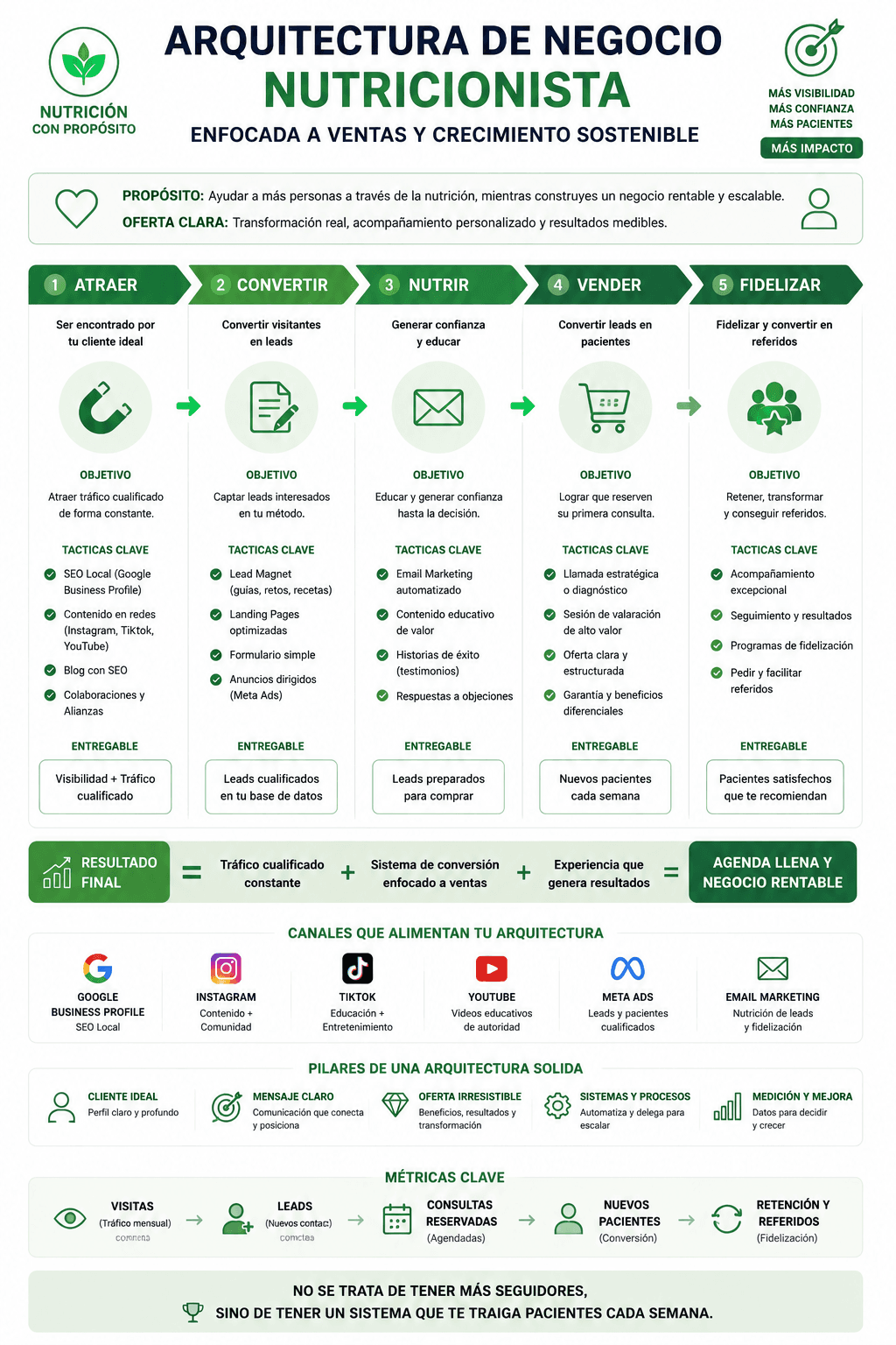 arquitectura contenidos página web para nutricionistas pilares y satélites Vitalgraph